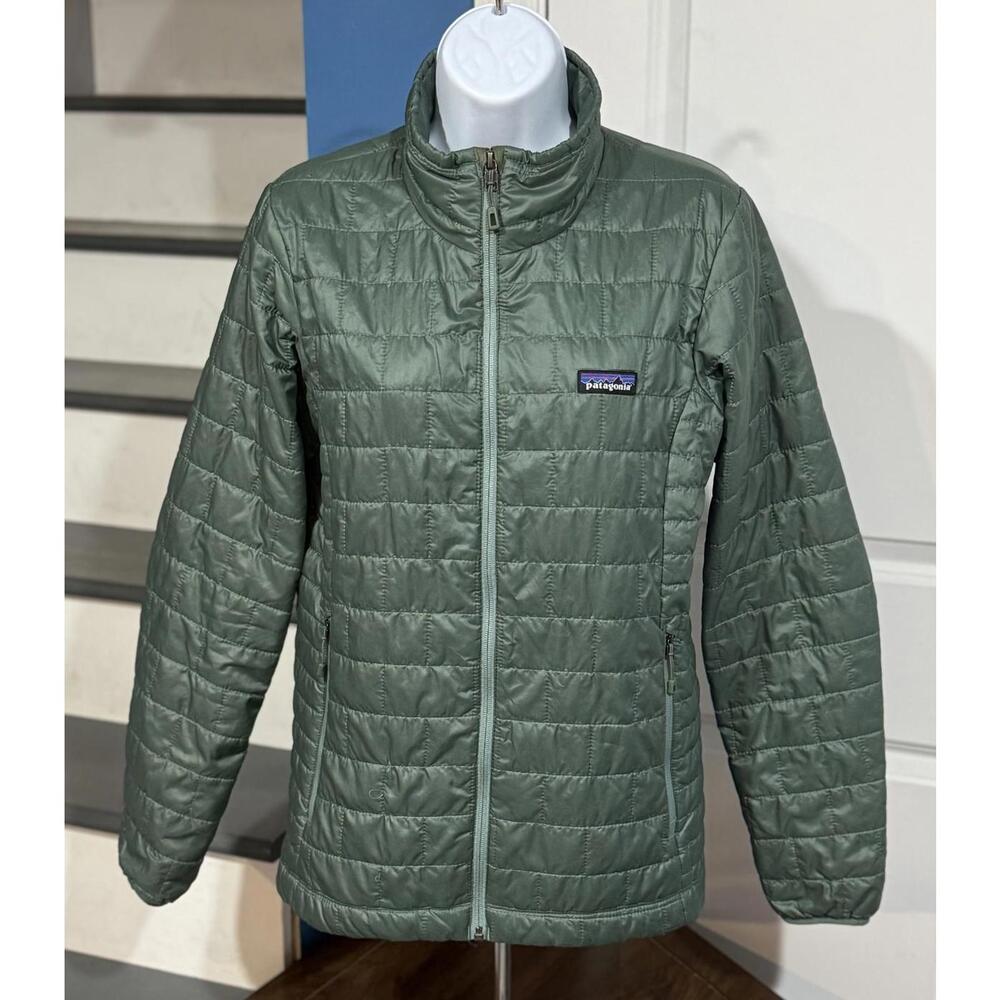 Women's Size Medium Patagonia Nano Puff Insulated Full Zip Regen Green Jacket!